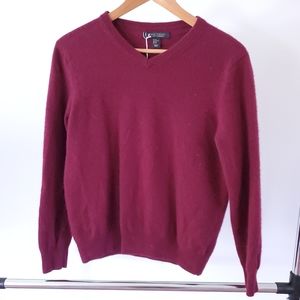 Ethan Pierce 100% Cashmere 2-Ply Sweater, Men's burgandy, Size XL